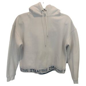 Zyia Active White Cropped Hoodie